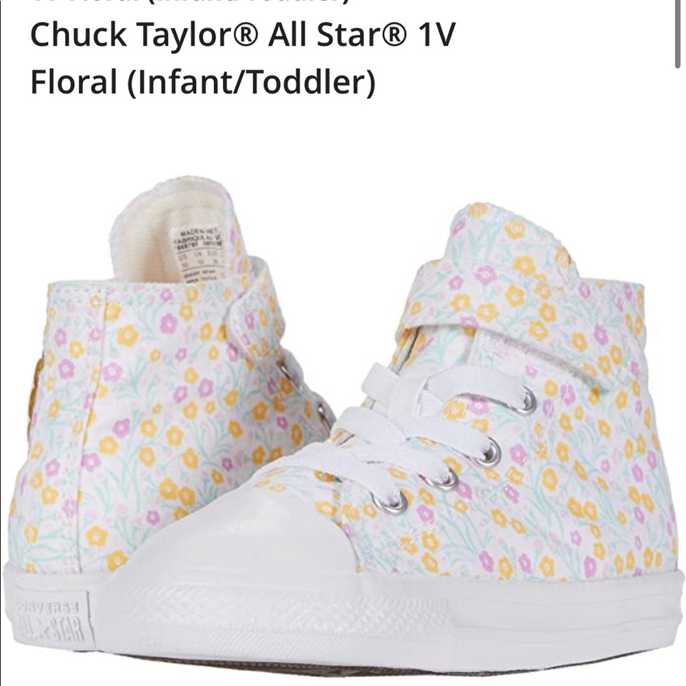 High-Top Floral Converse Size 4 - NEW IN BOX